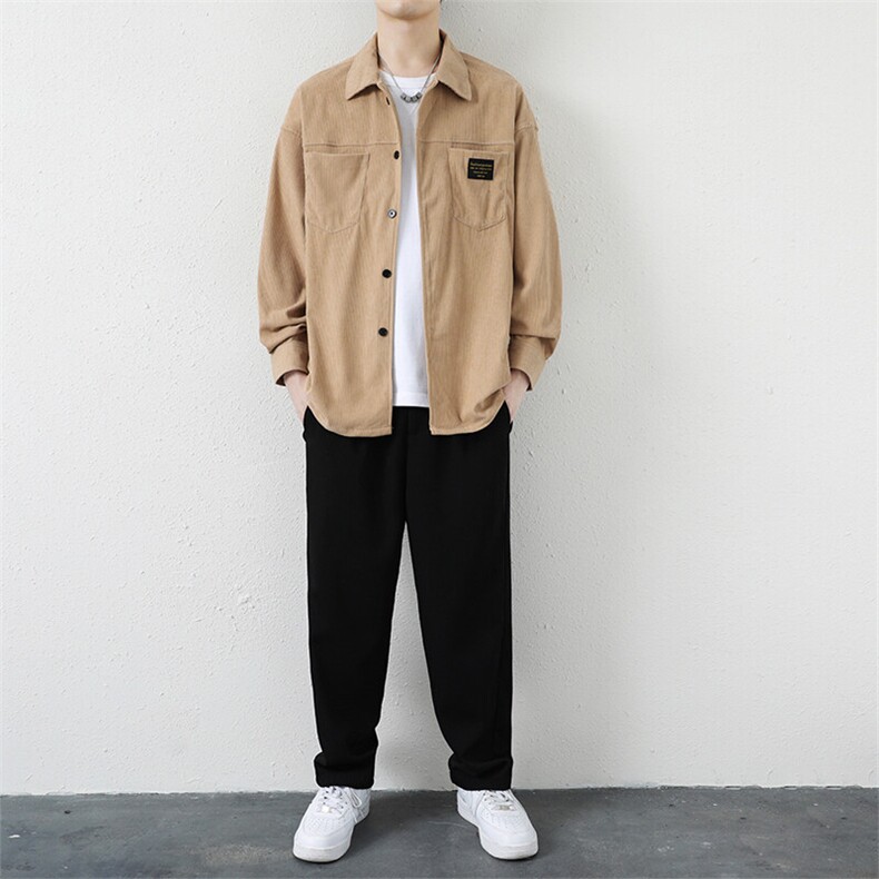 男士灯芯绒休闲宽松韩版百搭港风潮版外套衬衫A168-MTCS03-TP55图片