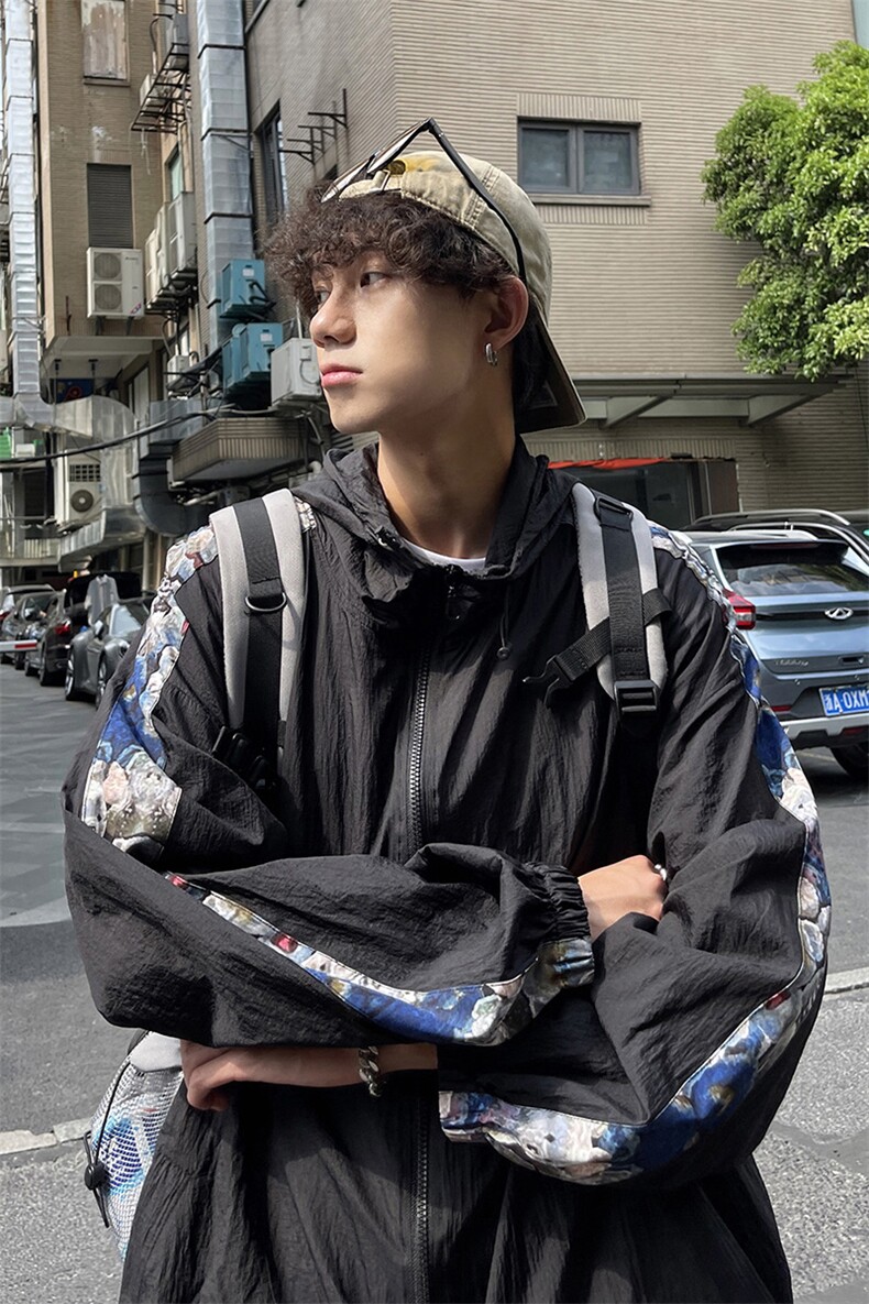 港风冰丝防晒衣薄款克莱因蓝外套户外休闲潮牌防晒服FS7765P38,男装夹克,星座227-7