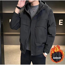 秋冬热卖男士连帽加棉加厚工装休闲夹克外套棉衣上衣190P105，男装夹克，电商B226-2（原B217-2）