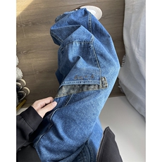 新款弯刀牛仔裤潮牌宽松设计感休闲阔腿拖地裤，男装牛仔裤，星座410-6（原星座1304-1）