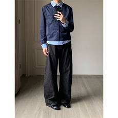 2025新款假两件衬衫男女外穿立领设计感宽松长袖衬衣防晒高级感，男装防晒衣，四季星座505