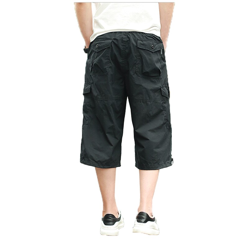M-7XL夏装新款工装裤薄款宽松男式多口袋七分裤加肥加大码8802P55,男装休闲裤,星座802
