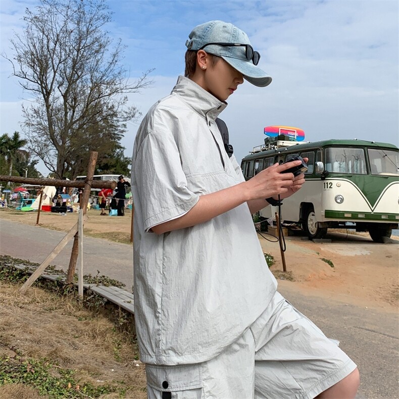 2025夏季新款冰丝POLO衫翻领翻晒短袖T恤109-T0066-P40,男装Polo衫,星座109