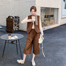 现款减龄气质时尚休闲七分裤三件套2589P205控298，女装套装/套裙，2C029