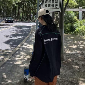 美式高街解构工艺速干长袖T恤男女款防晒罩衫户外运动潮牌骑行服图片