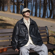 特批65春秋季高品质拼接PU夹克外套PJK01，男装夹克，电商B370