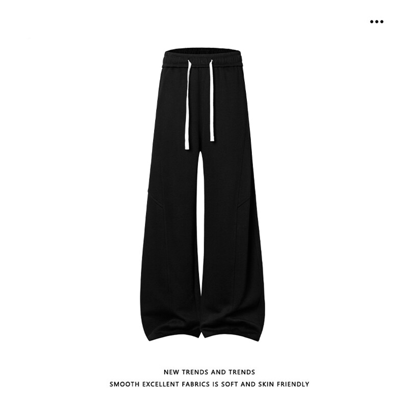 M-5XL华棉62%美式斜切弯刀垂感运动宽松直筒卫裤X1380特批33图片