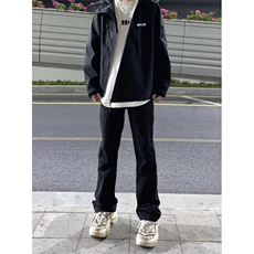 美式高街vibe裤子男黑色修身牛仔裤高腰直筒微喇长裤KZ7028-P40，男装牛仔裤，星座1007（原301D）