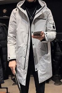 男士潮流羽绒服2020冬季新款中长款加厚外套DS581T图片
