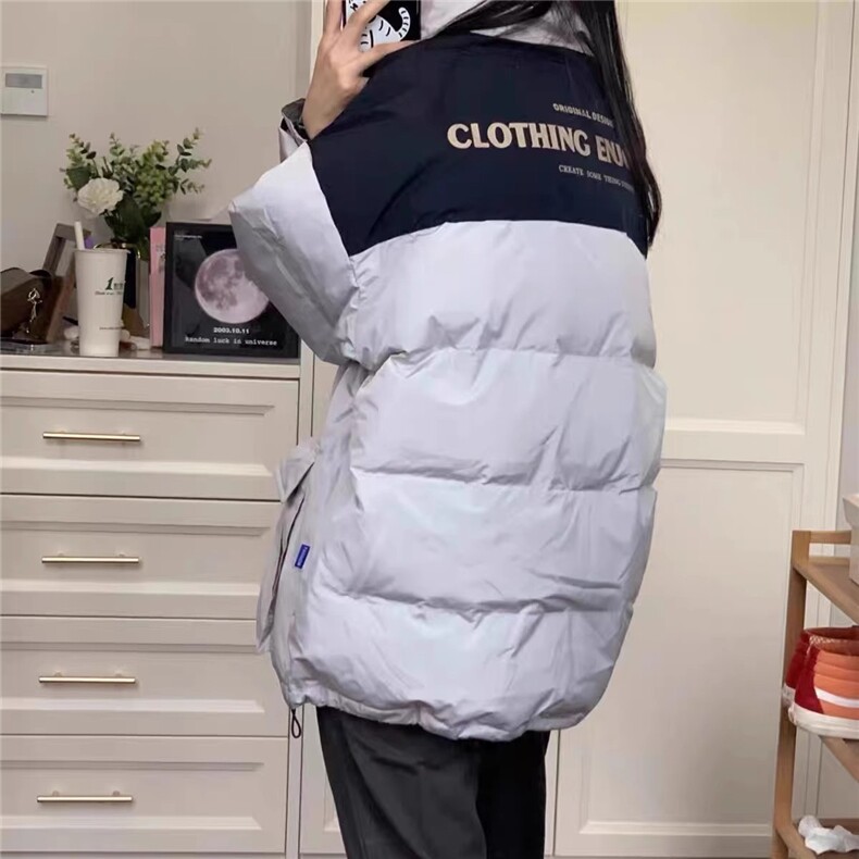 F1032-P128冬新款大码防风撞色保暖棉服情侣宽松工装棉衣外套男女,女装短外套,星座617A-2