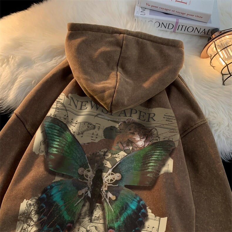 XZ301B-JB7005-P68秋装新款重磅水洗复古松连帽卫衣，男装卫衣，星座301B