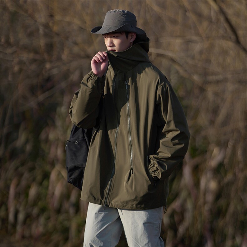 春季新款潮机能风拉件连帽冲锋衣外套宽松百搭夹克CYJK9126-P80图片