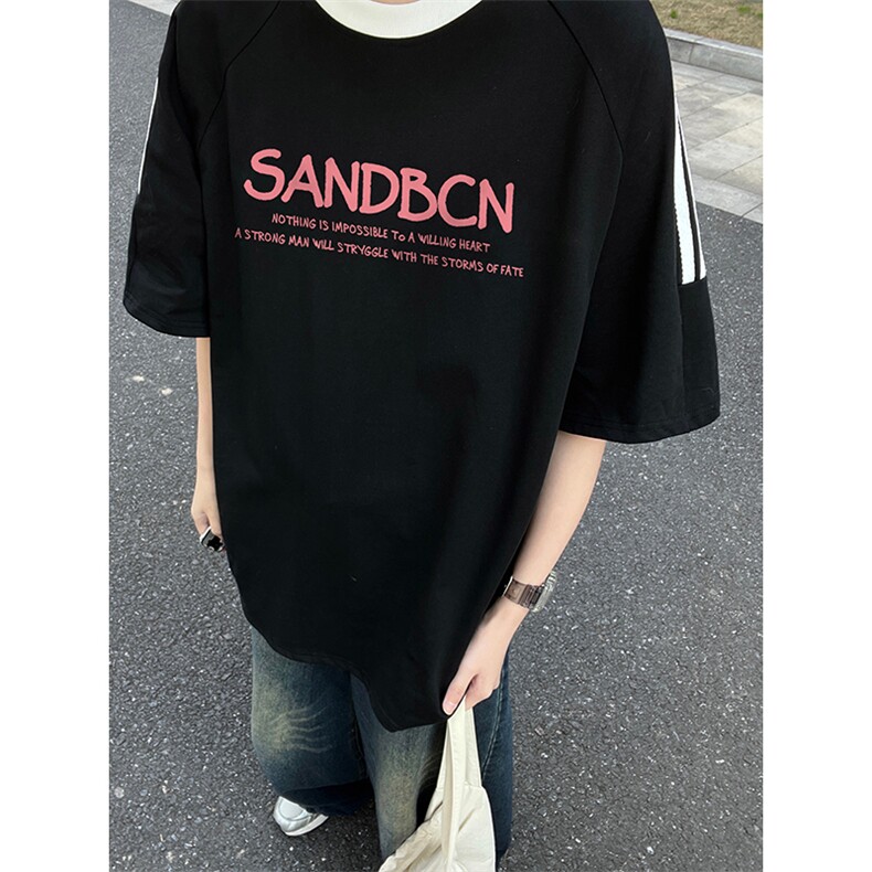 量大优供抖音视频支持得物品质配合二开美式三条杠短袖t恤ZD266,男装T恤,电商A486