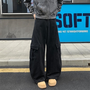 美式高街多口袋纯棉工装弯刀裤男大码镰刀裤K24079-特P60控108图片