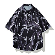 美式高街潮流短袖衬衫宽松休闲上衣A161-JM201-P45，男装T恤，电商A161