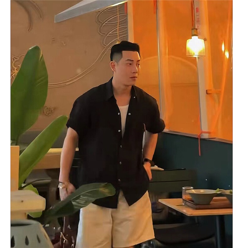 抖音---張倬霖ZHUOLINZHANG服饰--亚麻痞帅短裤K98-TP65,男装休闲裤,电商A089-1