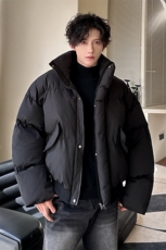 美式复古冬季加厚短款棉服高级感立领飞行服面包服外套898P108，男装棉衣，电商A458A