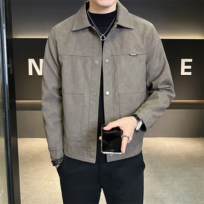 加绒皮衣外套男秋冬季2025新款加厚款机车皮夹克A313-K9931-P155,男装夹克,电商A313
