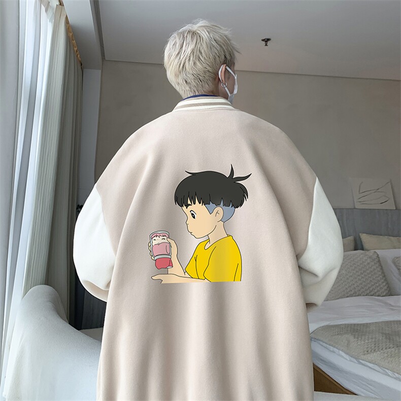 摇粒绒棒球服男大码开衫卫衣男夹克BF86200-P65,男装夹克,电商A040