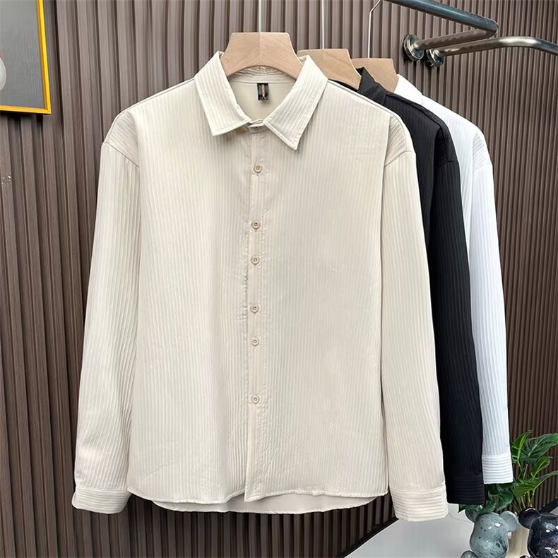 亚麻衬衫男士长袖宽松小清新棉麻料休闲上衣青年潮7110P46，男装衬衫，星座410-2