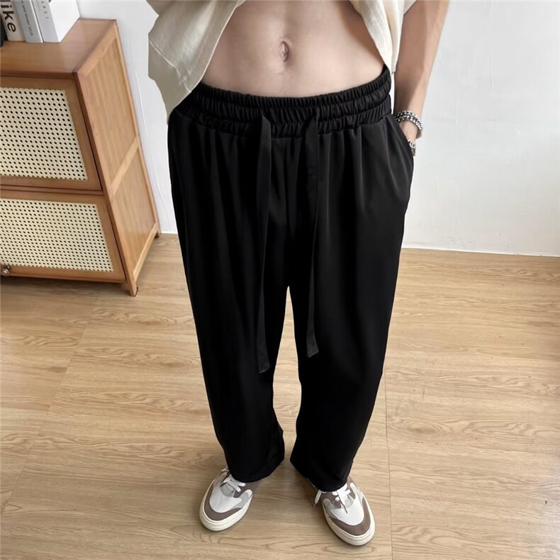 冰丝垂感西裤男韩版潮流纯色2023夏季新款ins宽松长裤K2312-P30,男装西裤,星座412-3