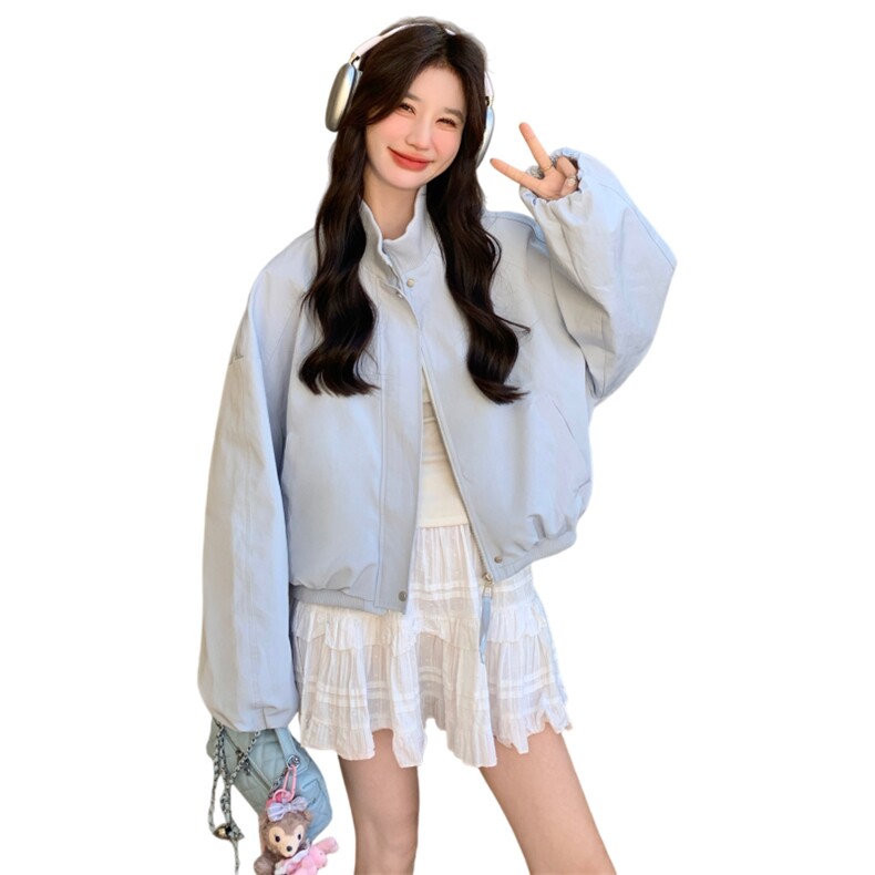 新品~韩版简约休闲风立领短外套28651-P149-K248,女装短外套,2B076