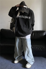 抖音品质美式复古水洗面料蜘蛛印花宽松卫衣JK23504特批53控88，男装卫衣，星座605(原A050)