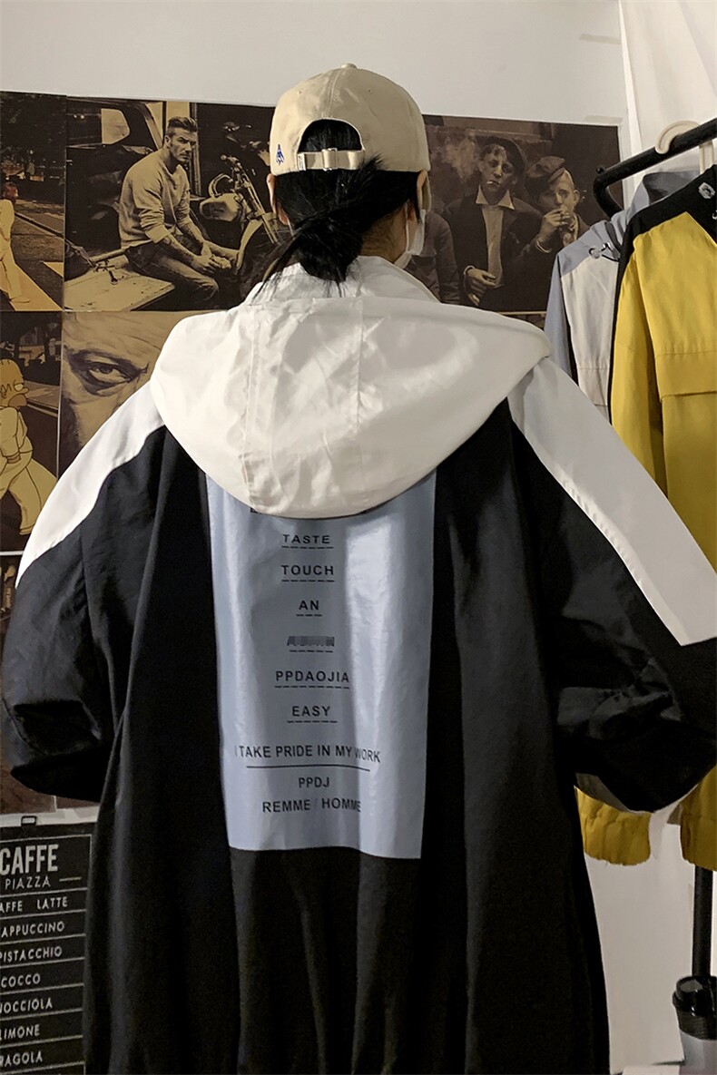 2021秋季新港风海报墙大码男印花撞色拼接连帽夹克外套J6005-P85,男装夹克,电商A001