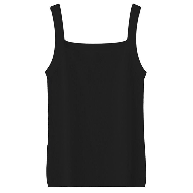 2025夏季新款无袖背心女一字领修身显瘦西装内搭吊带薄款打底上衣，女装背心吊带，朝思羊绒