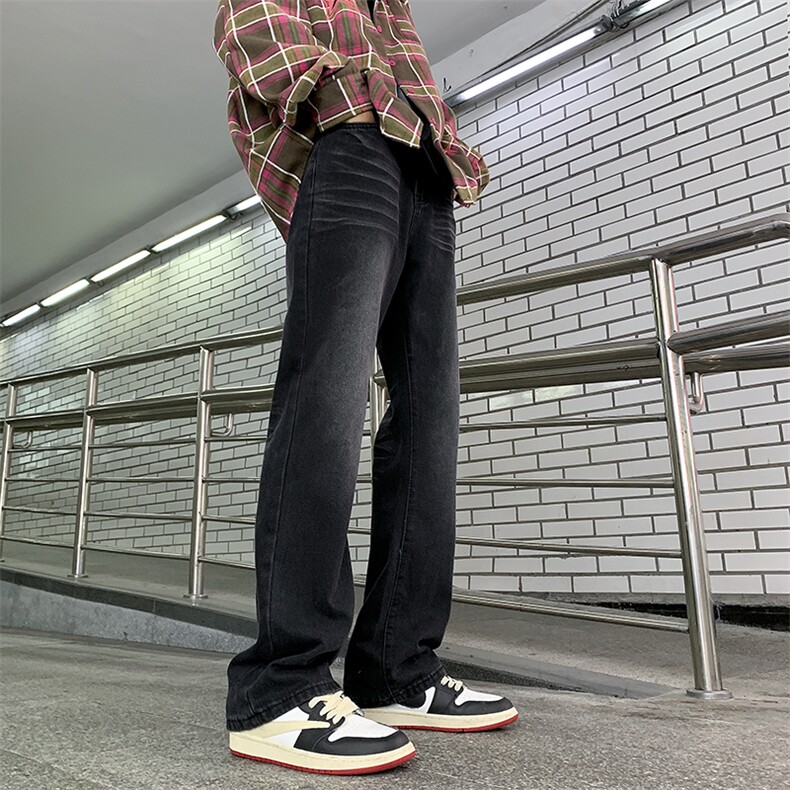 美式复古黄泥做旧微喇叭牛仔裤NK945P60,男装牛仔裤,电商D321