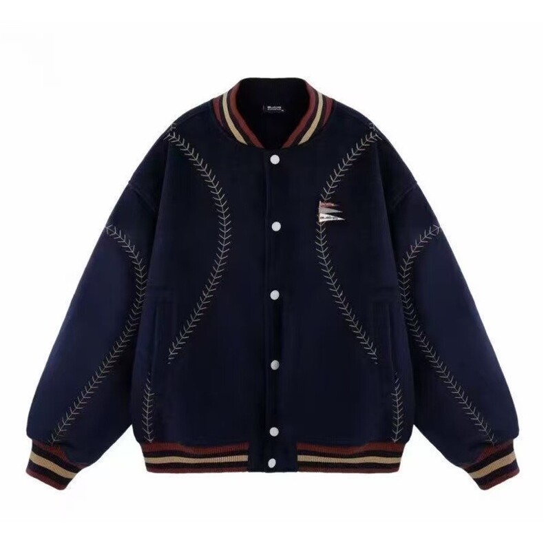 现货美式宽松夹棉加厚棒球服外套JK667/P85,女装短外套,星座205-3