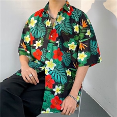 夏威夷风三亚旅游短袖花衬衫男海南岛休闲沙滩服T5108-P26，男装衬衫，星座1109-3