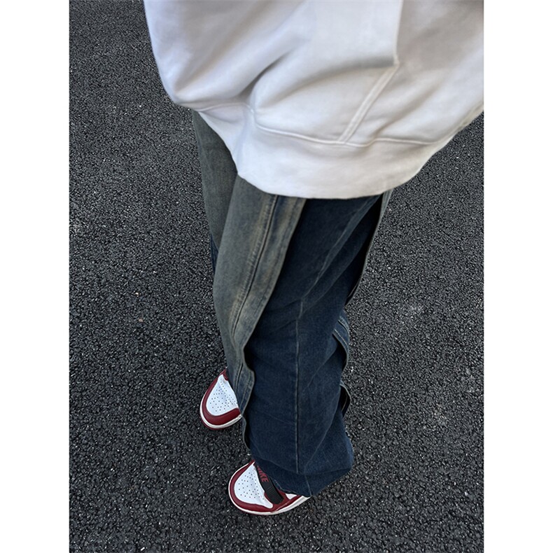 B221美式ins高街加绒加厚牛仔裤LK23134-P65控88,男装牛仔裤,电商B221