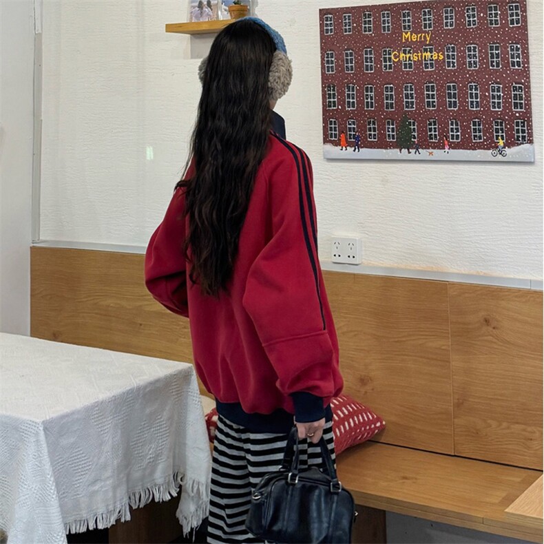 抖音得物高品质美式高街重磅结构设计拼接织带立领卫衣外套CM42,男装卫衣,电商A486