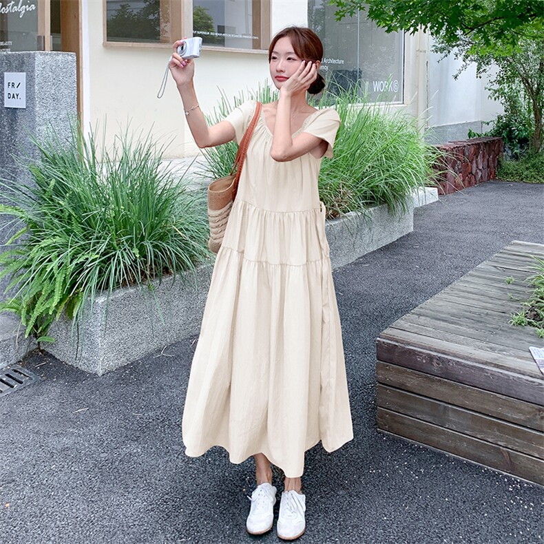 2C256-607-P130-K190净色V领2025连衣裙,女装连衣裙,2C256