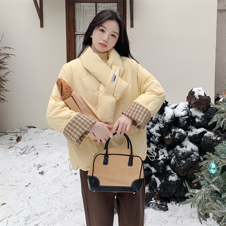 现货甜美爱心配围脖羽绒外套2C236-T007-P235-K328,女装羽绒服,2C236