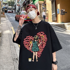 欧美式小女孩创意印花短袖t恤夏高克重半袖体恤XZ514-2-1300-P28，男装T恤，星座514-2(原B239)