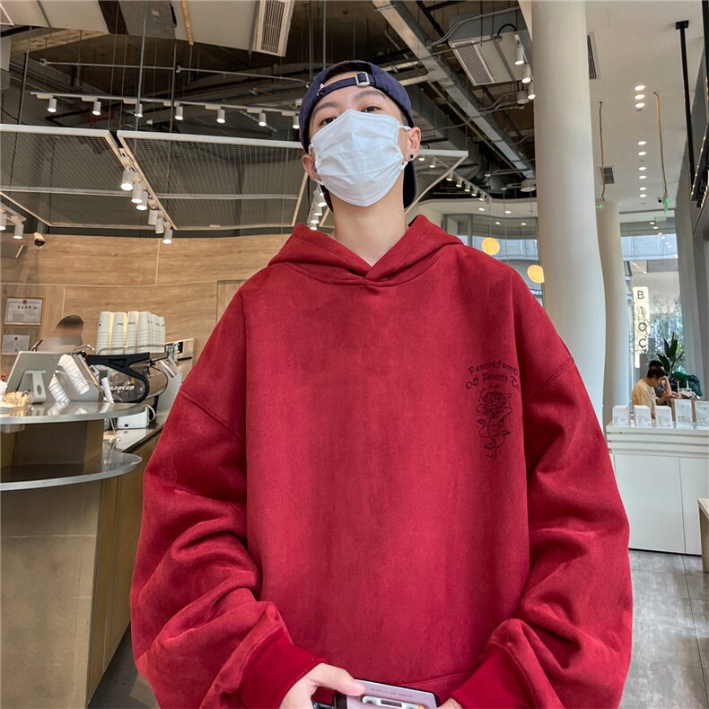 24春秋季360G麂皮绒烧花宽松休闲连帽卫衣控78,男装卫衣,电商B370