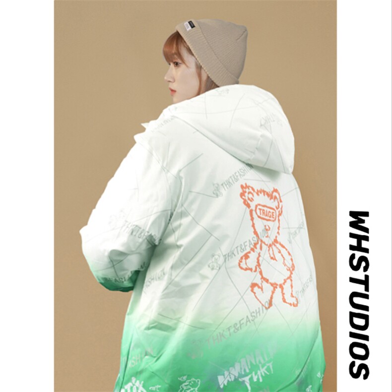 2025冬装渐变棉衣女连帽棉服宽松棉袄面包服外套3315-P90控138,男装棉衣,星座207
