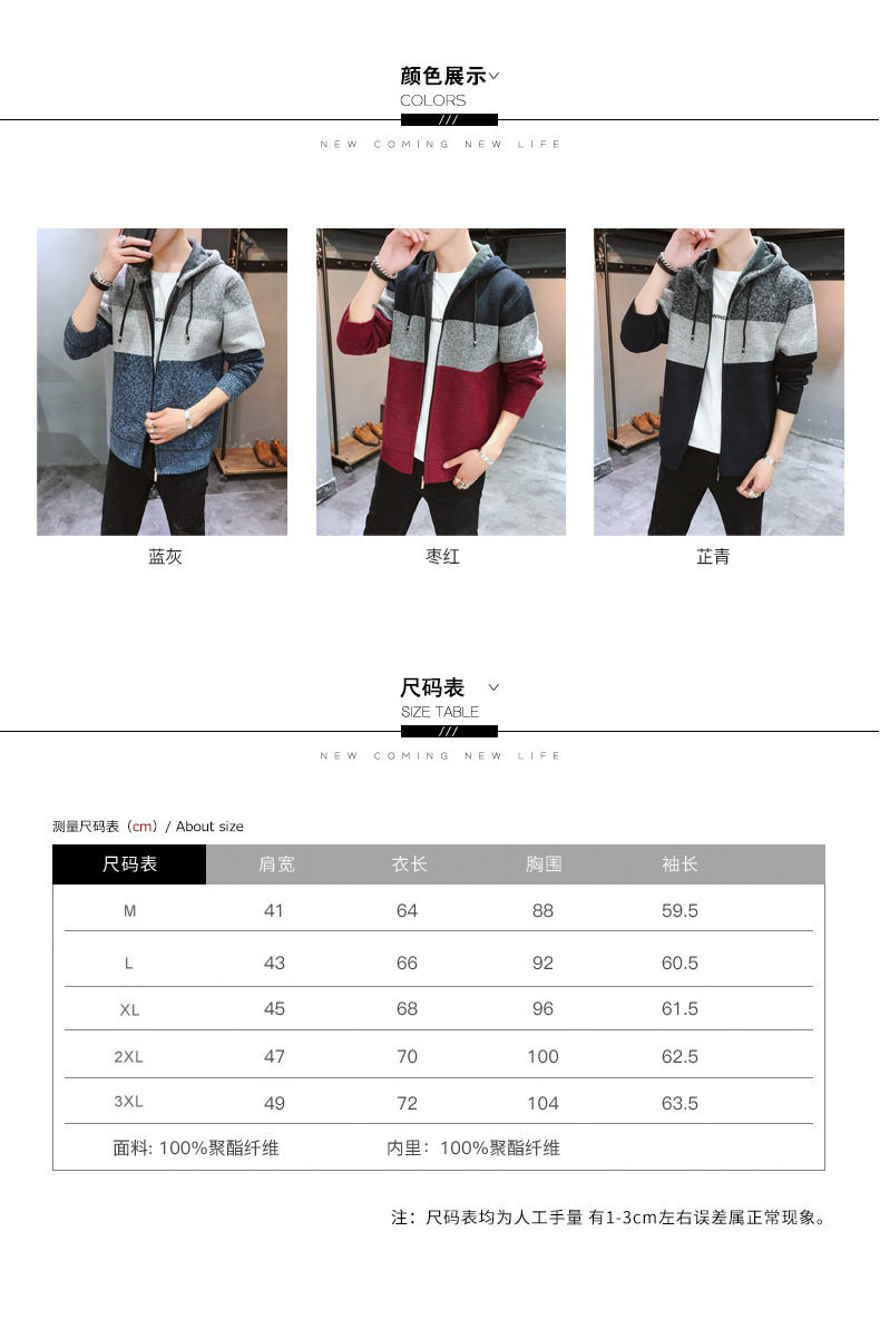 21秋季新款男装毛衣开衫针织衫男士线衫潮流加绒外套KF8142P45,男装夹克,星座306A