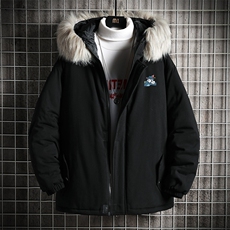 MM48132-P130冬季大毛领衣男士大码加厚袄男服网格挂拍，男装棉衣，电商A040A
