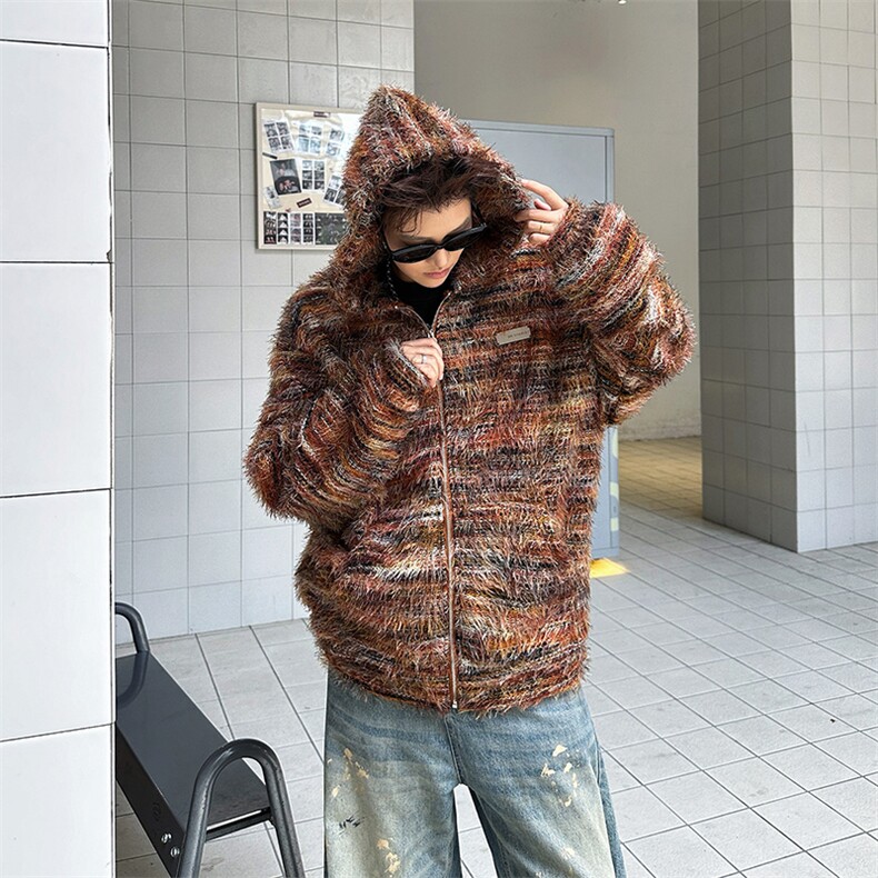 情侣美拉德油画渐变条纹毛衣男宽松开衫外套潮针织衫MY09573-P70,男装针织衫/毛衣,星座308B-2