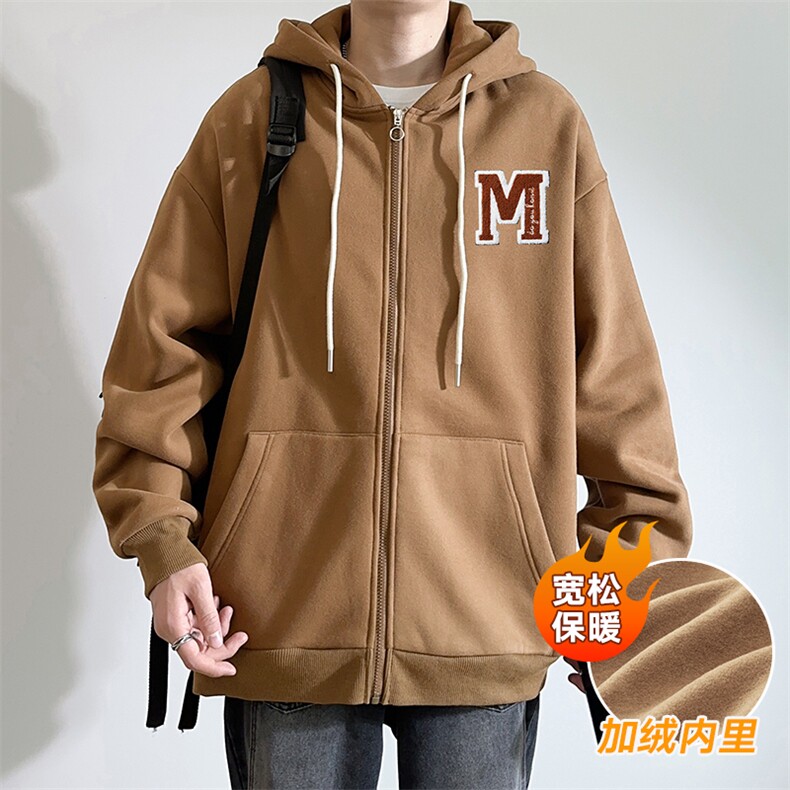 新款男百搭设计感连帽情侣潮流港风白墙针织外套WT3417-P55控88图片