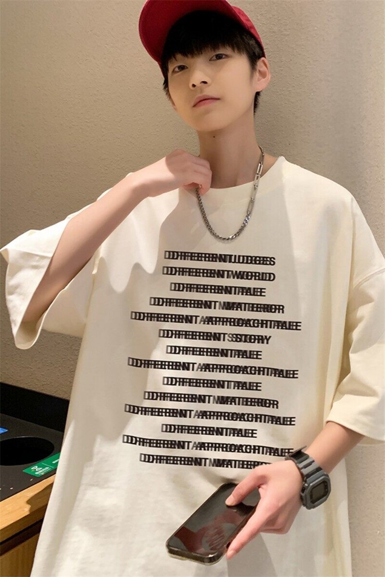 春夏新款重磅纯棉高街字母满印短袖M~5XLXZ604-DT220-P25控39,男装T恤,星座604