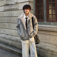 美式毛领座山雕棉服男款冬季加绒外套短款保暖棉衣MF344-P129，男装棉衣，星座412-1