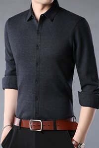 E1801钱塘2020-2秋冬高品质男士常规纯色衬衫P55主推图片