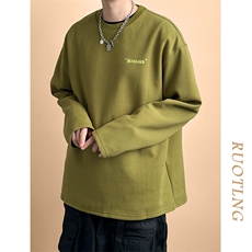 现货重磅加厚中性长袖T恤卫衣男立秋潮牌上衣A351-AT2513-P50，男装T恤，电商A351