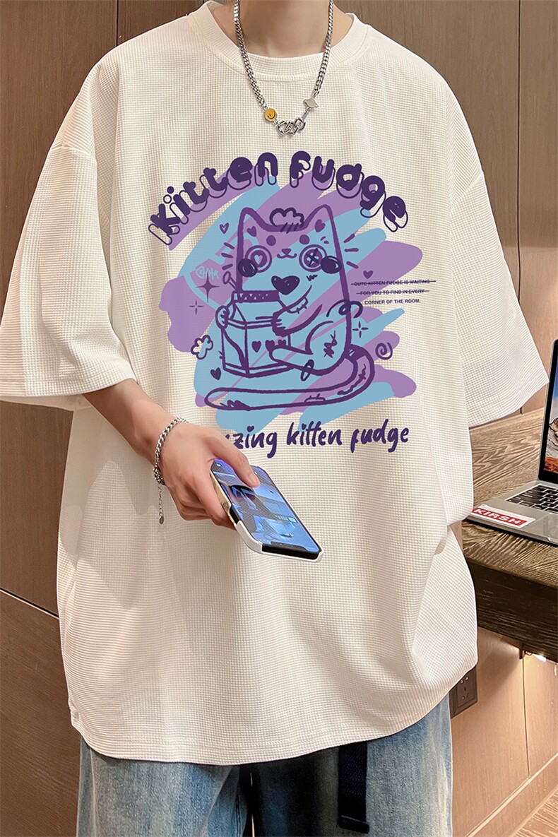 华夫格t恤男短袖男大码五分袖酒店风HT73317-P22,男装T恤,电商A040