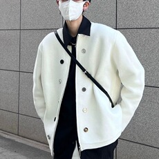 2025春季男士休闲翻领夹克宽松韩版潮流短款廓形外套上衣高级感，男装夹克，星座506A