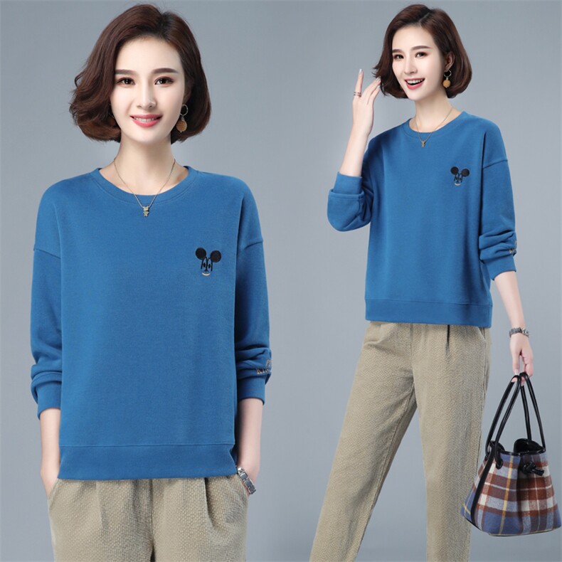 休闲卫衣女秋薄款外套2025年新款中老年妈妈洋气长袖T恤上衣潮，女装卫衣/绒衫，简韵佳